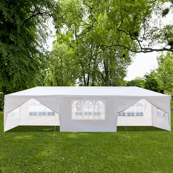 10x30ft White Party Tent with 8 Walls