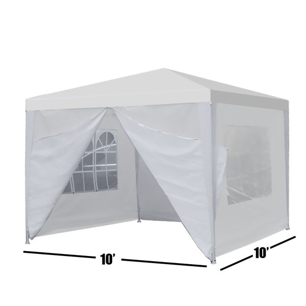 10x10ft White Party Tent with 4 Walls
